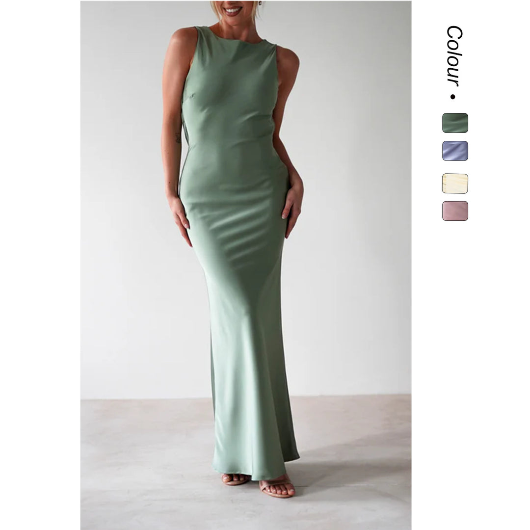Damen Maxikleid mit elegantem Schnitt und fließendem Stoff EB