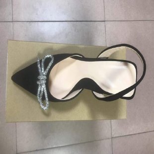 Damen Slingback Pumps mit funkelndem Schleifenakzent und elegantem Absatz EB