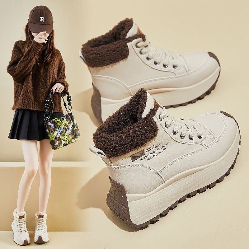 Damen warme Winterboots mit dickem Fleece-Futter und rutschfester Profilsohle EB