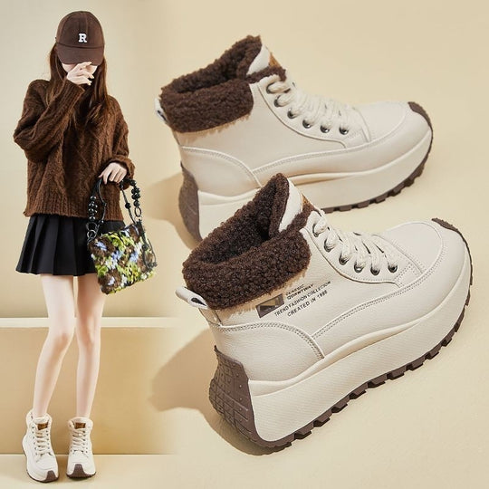Damen warme Winterboots mit dickem Fleece-Futter und rutschfester Profilsohle EB