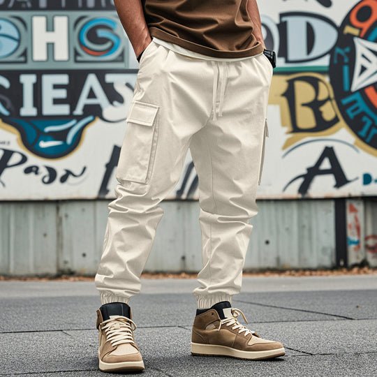Herren Cargo-Hose mit praktischen Seitentaschen und elastischem Bund EB