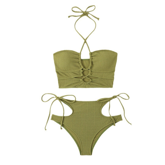 Damen Crop-Top Bikini mit aufregendem Cut-Out-Design und hohem Taillenslip EB