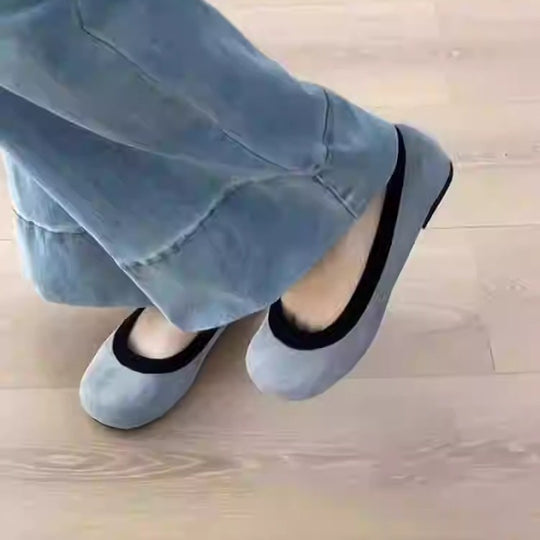 Damen Ballerinas mit modischem Leopardenmuster und bequemer Sohle EB