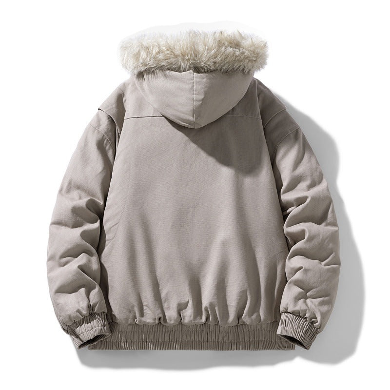 Unisex gesteppte Winterjacke mit Kunstfellkapuze und thermischer Füllung EB