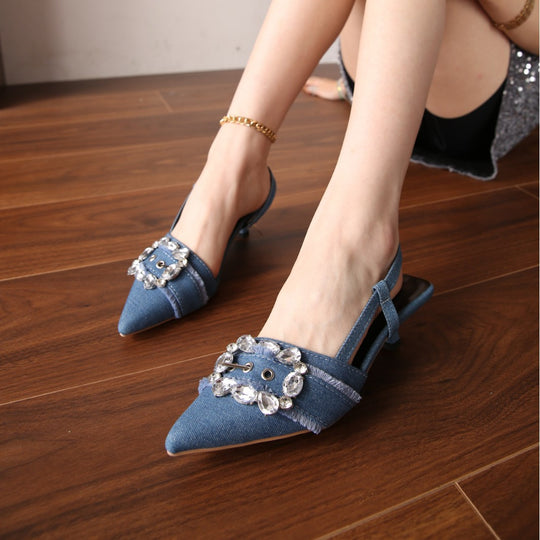 Damen Slingback-Pumps mit glamourösem Schleifenakzent EB