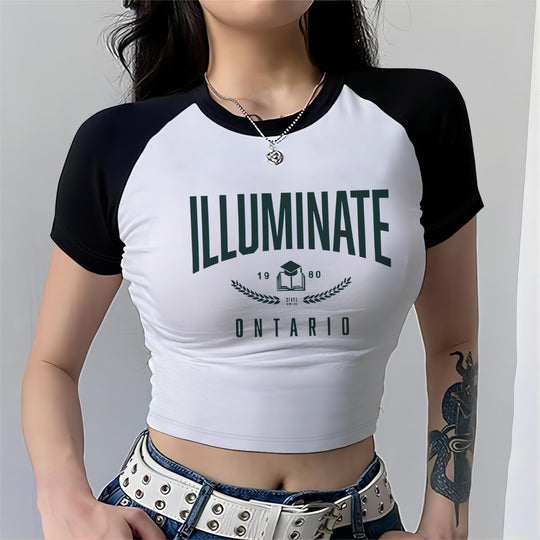 Damen Crop-Top mit motivierendem Schriftzug und lässigem Schnitt EB