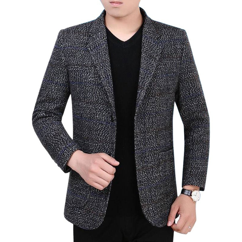 Herren Glencheck-Sakko Slim Fit aus Wollmischung mit dezentem Overcheck EB