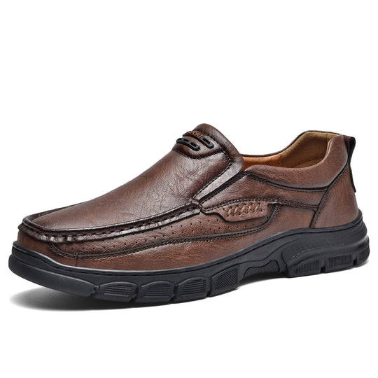 Herren Bequeme Leder-Mokassins mit rutschfester Sohle und atmungsaktivem Design EB