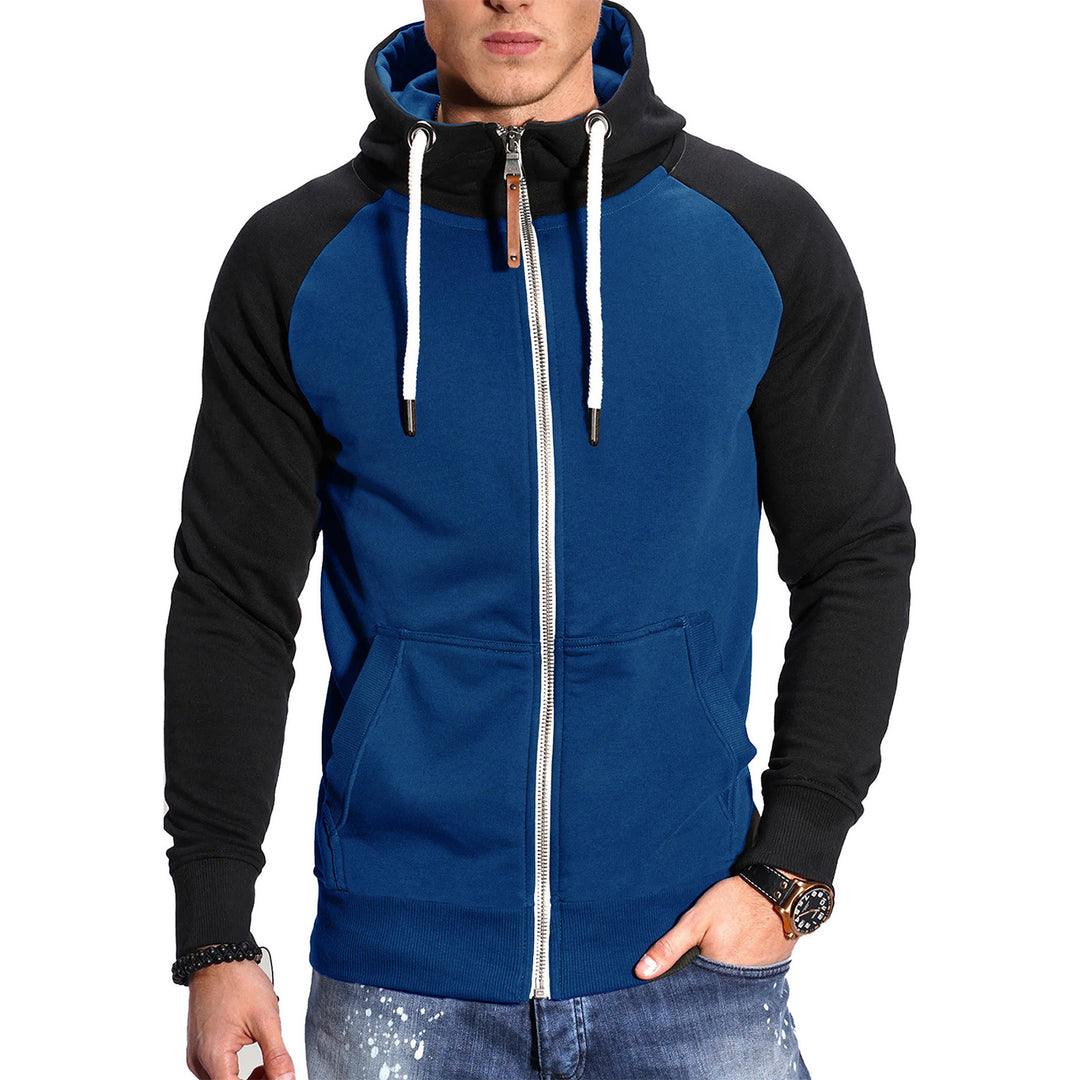 Herren raffinierter Kapuzenpullover mit hochwertigem Reißverschluss EB