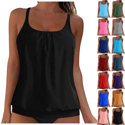 Damen lässiges Top mit gerafftem Saum EB