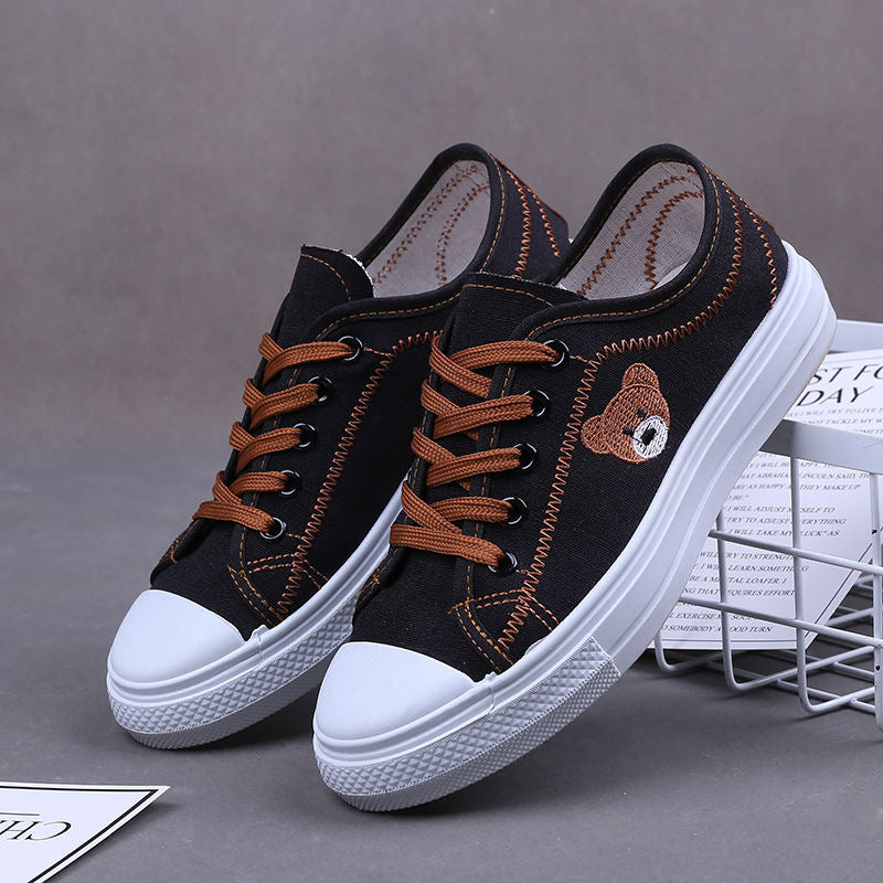 Damen lässige Sneaker mit Bärenmotiven EB