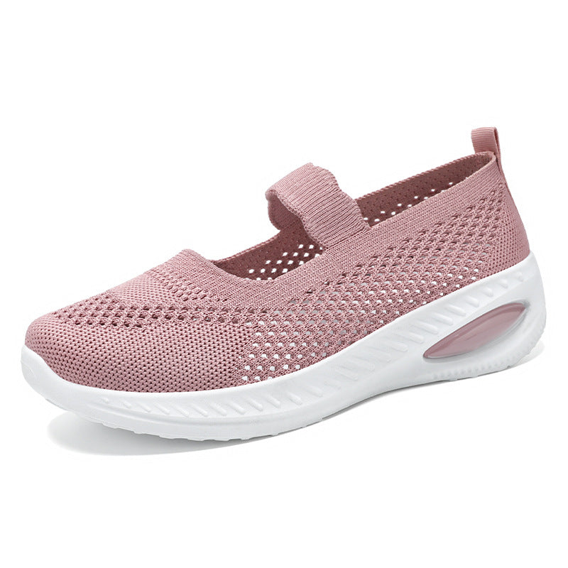 Damen Atmungsaktive Slip-On Sneakers mit elastischem Riemen EB