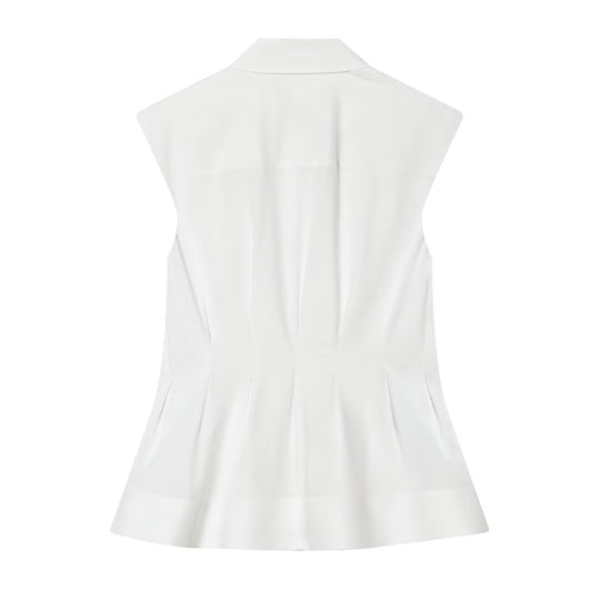 Damen ärmellose Bluse mit modernem Schnitt EB