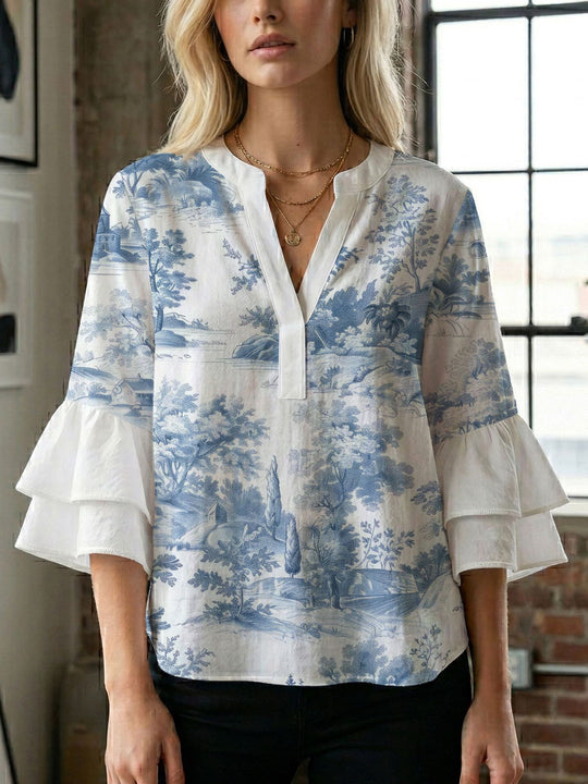 Damen Bluse mit wunderschönen floralem Design EB
