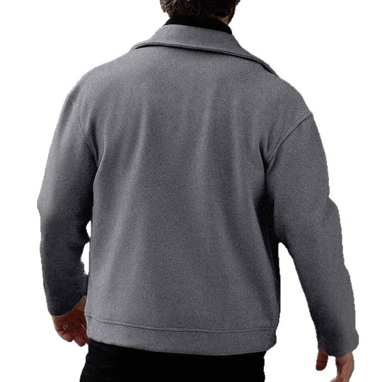 Herren Oversized Bikerjacke aus Wollmix mit asymmetrischem Reißverschluss und Druckknopf-Details EB