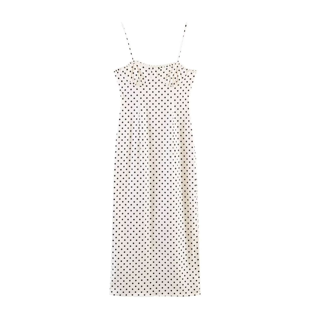 Damen Maxikleid mit Polka-Dots EB
