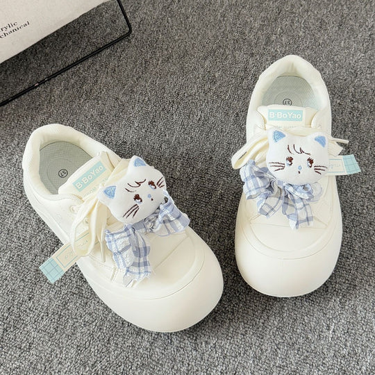 Damen Sportliche Sneaker mit verspieltem Katzenmotiv und weich gepolsterter Sohle EB