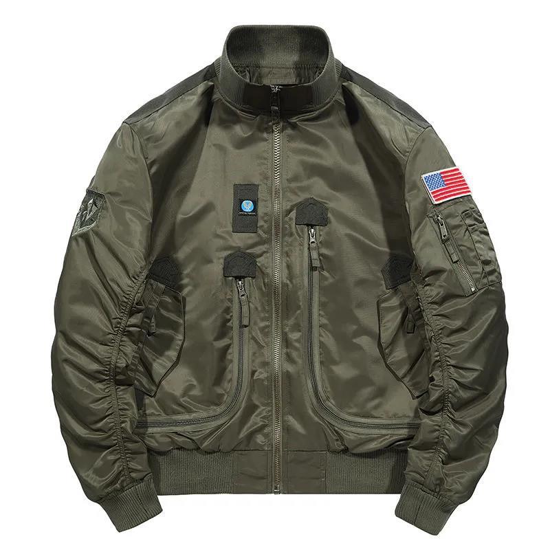 Herren nan klassische Bomberjacke im Fliegerstil mit Thermofutter Utility-Taschen und Rippbündchen EB