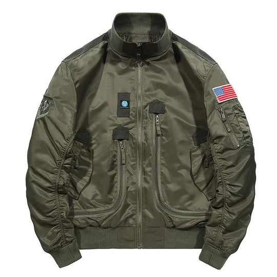 Herren nan klassische Bomberjacke im Fliegerstil mit Thermofutter Utility-Taschen und Rippbündchen EB