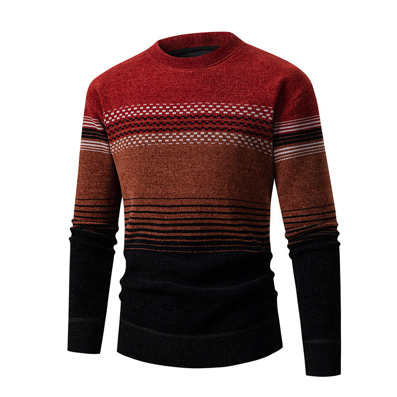 Herren modischer Pullover mit einzigartigem Strukturdesign und mehrfarbigem Muster EB