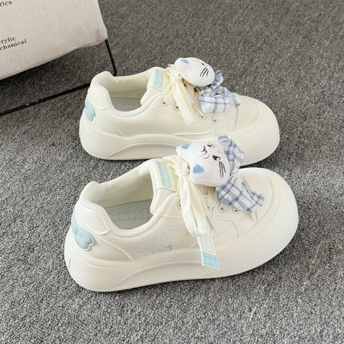 Damen Sportliche Sneaker mit verspieltem Katzenmotiv und weich gepolsterter Sohle EB