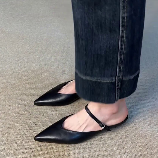 Damen Slingback Ballerinas mit eleganter Spitze und verstellbarem Riemen EB