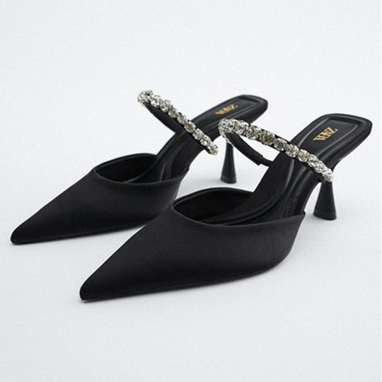 Damen Slingback-Pumps mit funkelndem Strass EB