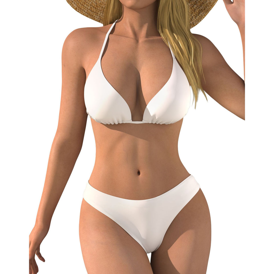 Damen Bikini-Set mit langärmligem Netzoberteil und bequemen Unterteilen EB