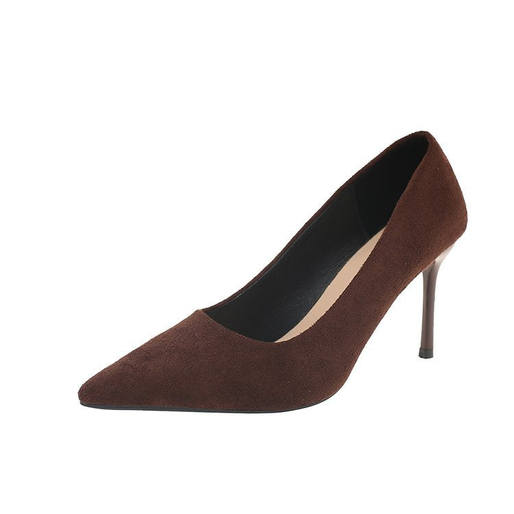 Damen klassische High Heels aus samtigem Material mit elegantem Schnitt EB