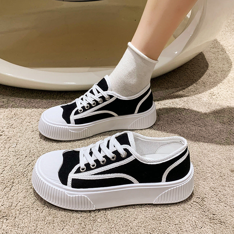 Damen Modische Sneakers mit erhöhtem Sohlenprofil und stylischem Design EB
