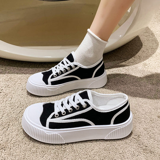 Damen Modische Sneakers mit erhöhtem Sohlenprofil und stylischem Design EB