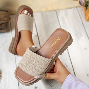 Damen Komfort-Sandalen mit modischem Gewebe-Riemen EB