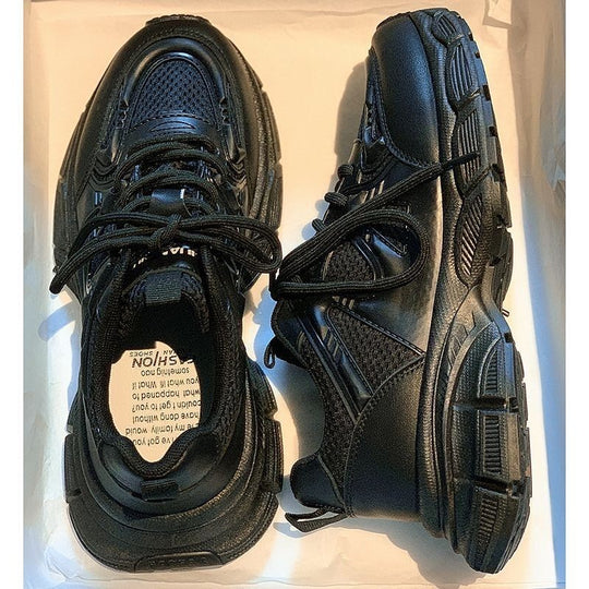 Damen Sportliche Trend Sneaker mit dicker Sohle und atmungsaktivem Obermaterial EB