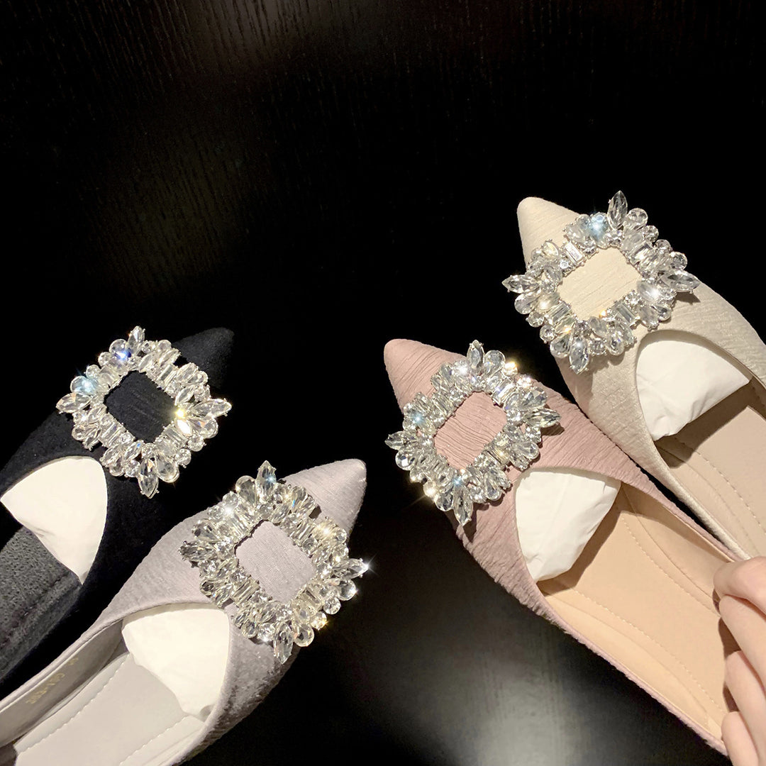 Damen Ballerinas mit funkelndem Strassdetail EB