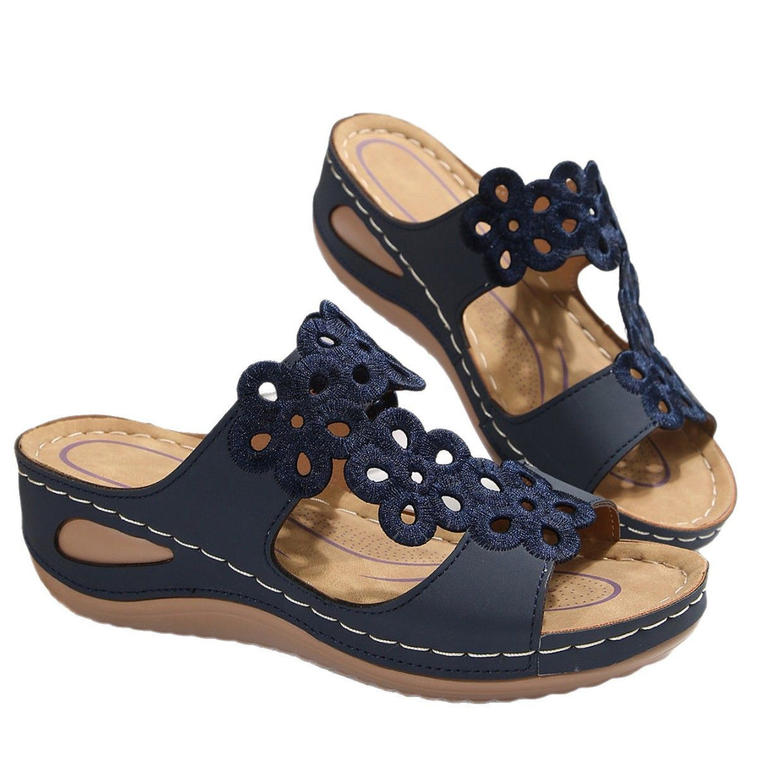 Damen Wedge-Sandalen mit floralem Design und komfortabler Fußbettung EB