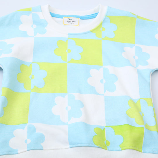 Mädchen Sweatshirt mit buntem Blumenmuster EB