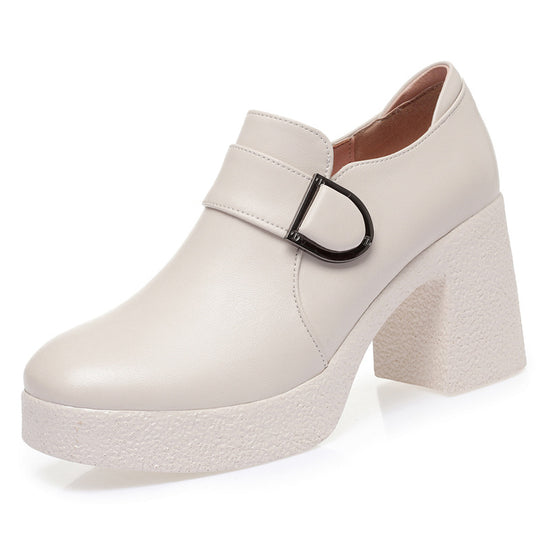 Damen Modische Chunky-High-Blockabsatzschuhe mit modernem Riemen EB