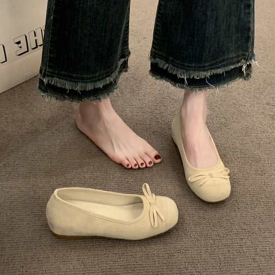 Damen Ballerinas mit elegantem Glanz und feiner Schleife EB