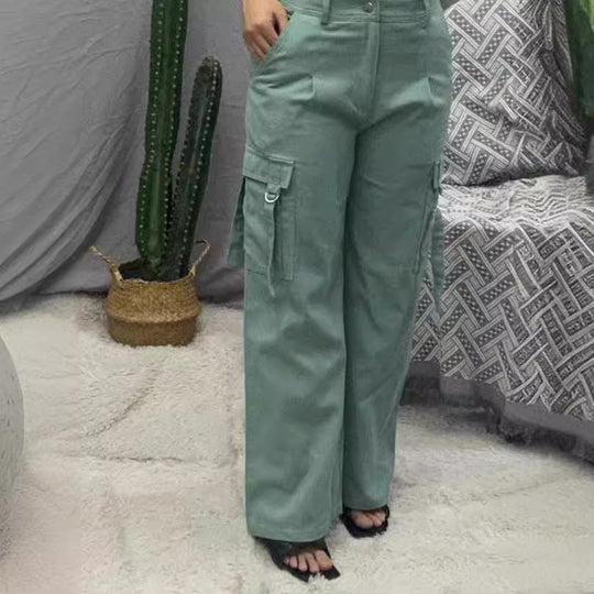 Damen Cargo-Hose mit weitem Schnitt und praktischen Taschen EB