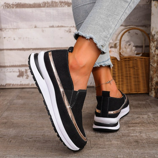 Damen Slip-On Sneakers mit modernem Design und stoßdämpfender Sohle EB