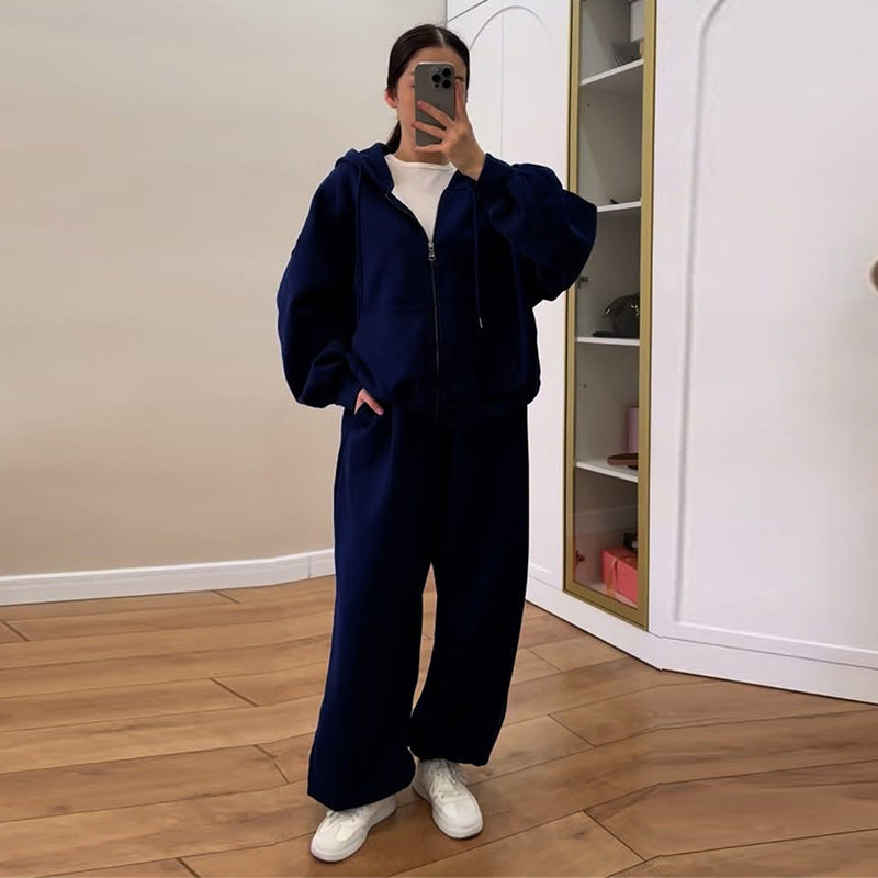 Damen lässiger Hoodie- und Jogginghose-Anzug EB