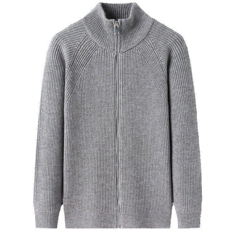 Herren Strickjacke mit hohem Kragen und unauffälligem Reißverschluss EB
