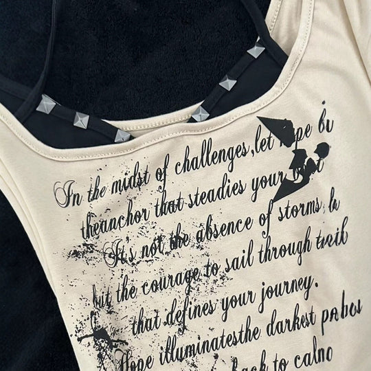 Damen musikalisches Graphic-Tanktop mit einzigartigem Schnitt EB