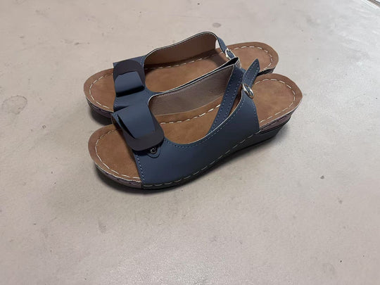 Damen Keil-Pantolette mit modischem Schleifendetail EB