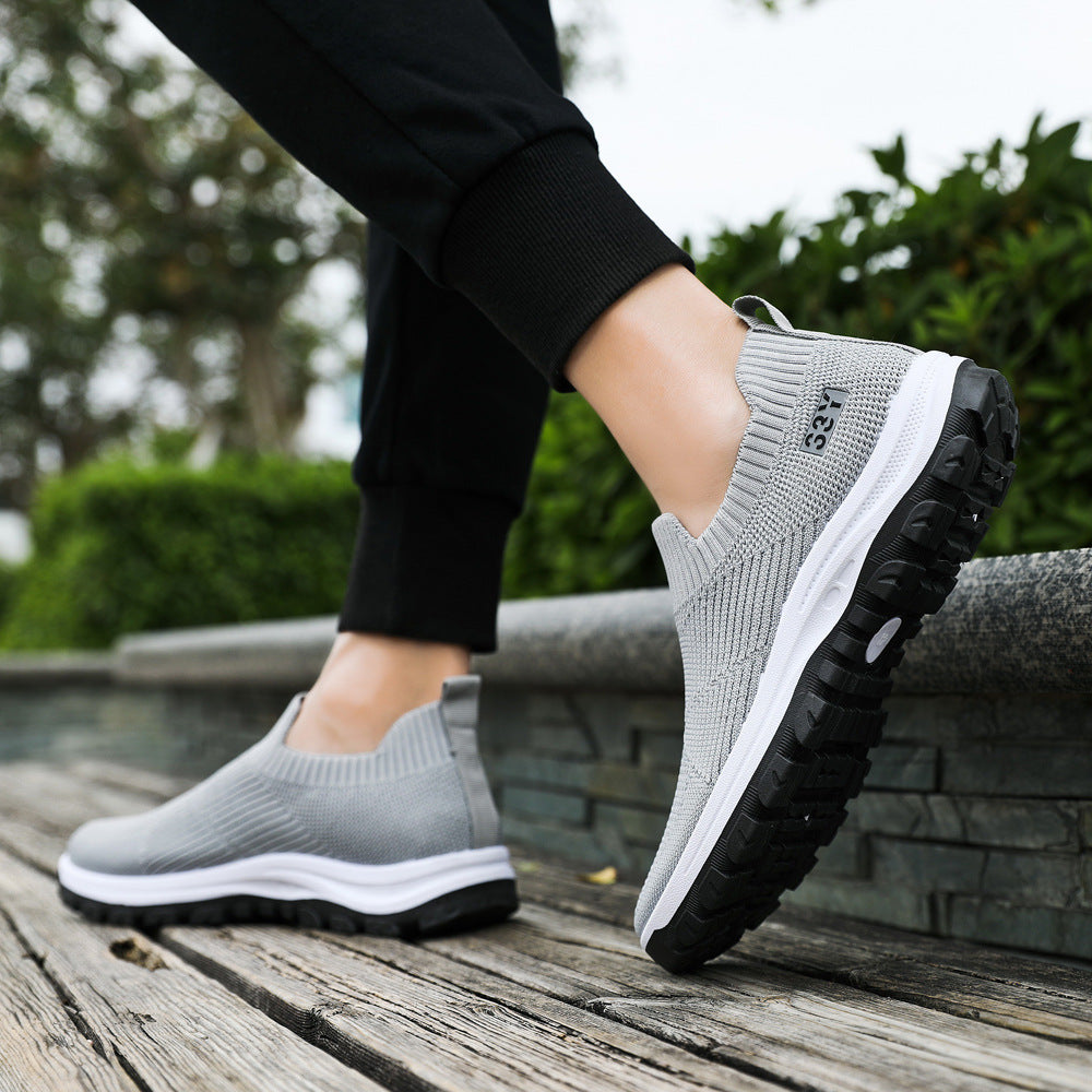 Damen Hochqualitative Slip-On Sneakers mit elastischem Obermaterial und rutschfester Sohle EB