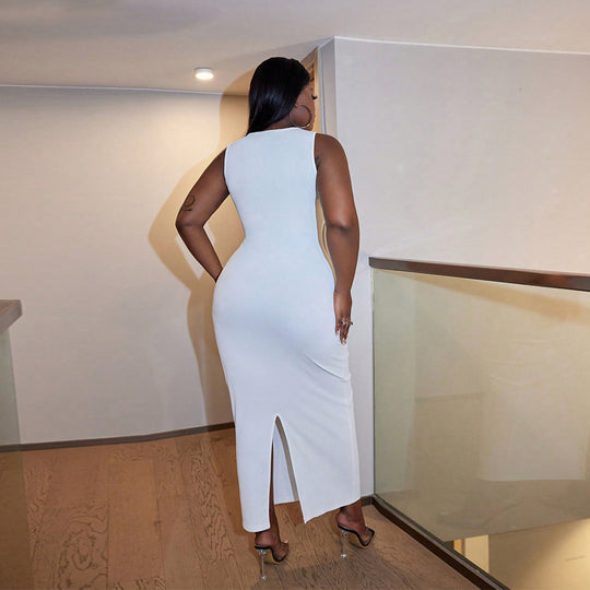 Damen Langarm Kleid mit figurbetontem Schnitt und hochwertiger Rippstruktur EB