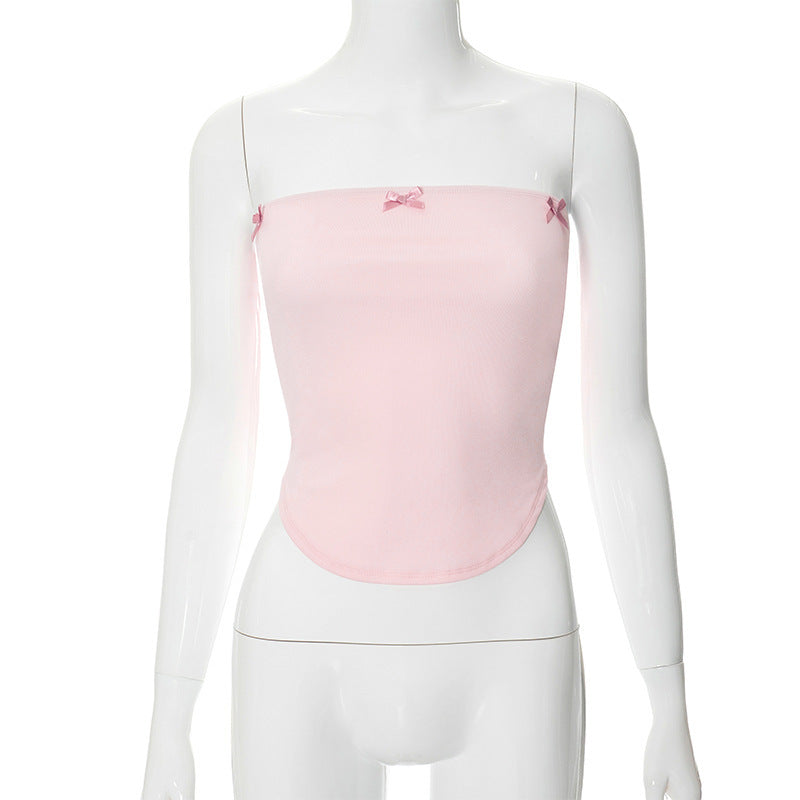 Damen Bandeau-Top mit verspielten Schleifendetails EB