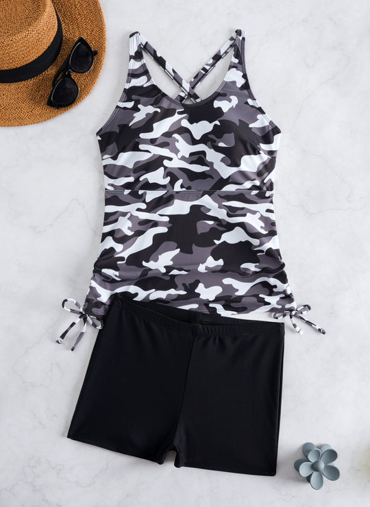 Damen Tankini-Set mit modischem Blumendesign und bequemen Shorts EB