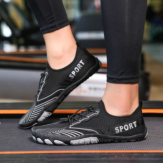 Damen Sportliche Aquaschuhe mit hoch atmungsaktivem Obermaterial und elastischer Schnürung EB