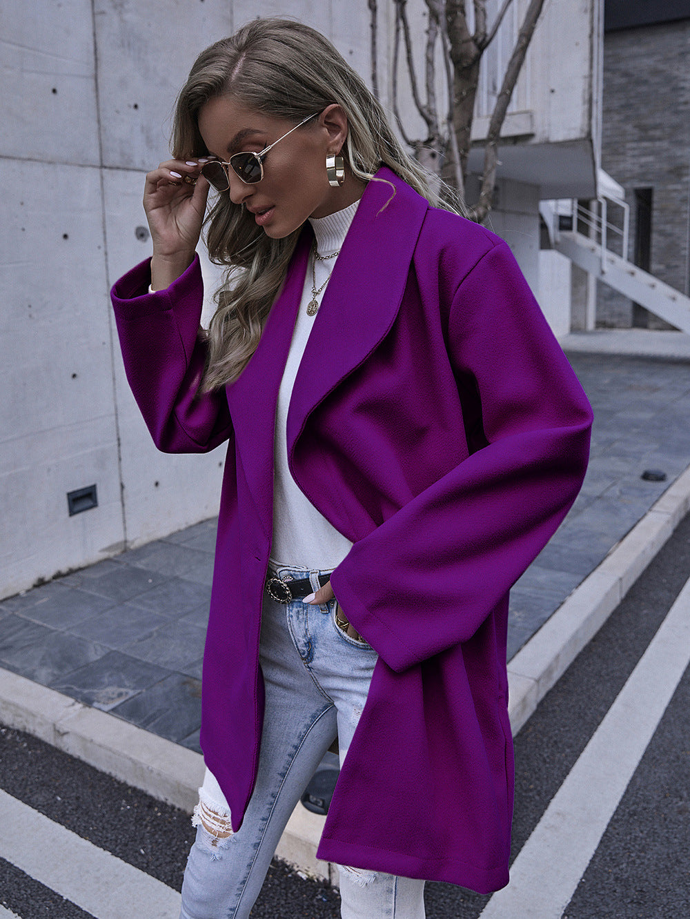 Damen Elegante Oversized Jacke EB